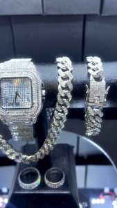 [HCM] Combo 5 Món Đồng Hồ Đính Đá Dây Chuyền Vòng Tay & 2 Nhẫn Đính Đá Zircon 2024 - T5