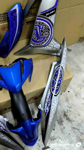 Cover set LCV8 LCFI V Doctor 044 Batik Blue Edition Biru Vpbc5 Silver Siap Tanam