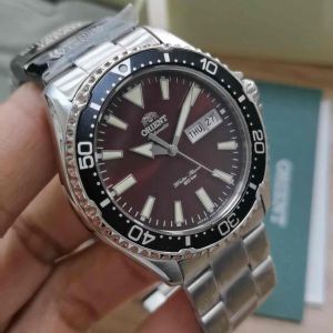 ORIENT Mako III 200M Mechanical diving Sports Watch Red Metal Strap - 41.8mm (RA-AA0003R)