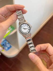 ĐỒNG HỒ NỮ CHÍNH HÃNG Bulova 96L257 Quartz White Dial Swarovski Silver Stainless Steel For Lady