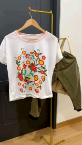 ECLAIRE 0IS Setelan Celana Babyterry Flower Floral Bunga Armyta Kasual Casual Santai Liburan Bepergian