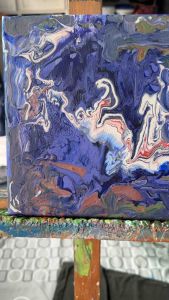 Original hand painted fluid art acrylic art piece