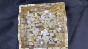 Tray Square Yellow MOTHER OF PEARL