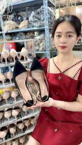 [DÉP NỮ ÊM CHÂN ]Dép guốc nữ công sở  chiết eo hở gót  cao 6p