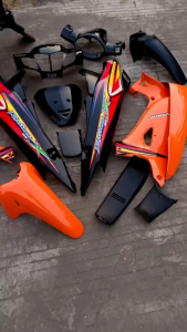 Cover Body Fullset Halus Kasar Honda Karisma 125 X Warna Hitam Orange