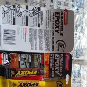 DURASTEEL 5 EPOXY TAMBAL RADIATOR LEM BESI TAMBAL MUFFLER KNALPOT LEM CAMPUR BLOCK MESIN