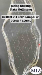 023 x 3 3/4" 4" x 70MD x 600ML Mata Melintang Fishing Net Jaring Tangsi Jaring Pukat Ikan Jaring Kosong