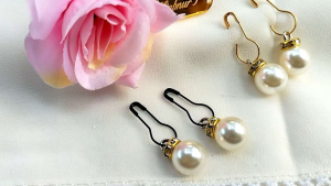 Hijabnur1- Sepasang Anting Hijab Mutiara - Aksesoris Fashion Handmade