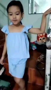 CHALLIS TERNO FOR GIRLS KIDS COORDS BLOUSE AND SHORTS FOR GIRLS AGES 1-9 YEARS OLD SMALL TO LARGE SIZE