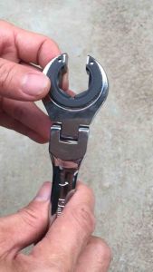 Tubing Wrench Flex-Head Ratchet Spanner Spaner Opening Design Rotatable Wrench 8-19mm