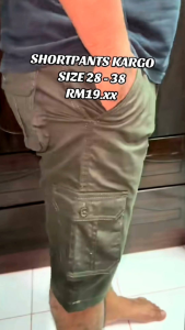 Mens Cargo 6Poket button Short Pant casual Premium Quality ready stock di Malaysia