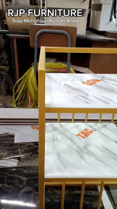 RJP FURNITURE Meja Industrial Besi Kayu Minimalis Sudut Ruang Tamu Meja Konsol Modern Estetik - Loxi End Table