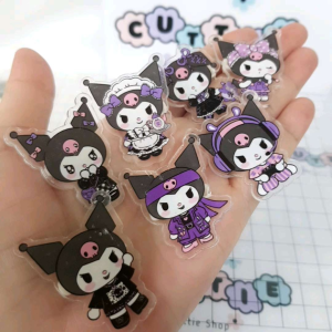 库洛米系列 卡通胸针 可爱别针扣配件配饰 Diy包包书包挂件 Kuromi Acrylic Brooch Cute School Bag Cartoon Badge Pin Kerongsang Budak Hiasan Beg Hadiah Kanak Diy Decoration Accessories XZ05