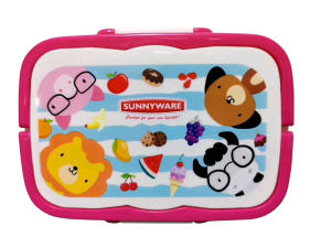 1 pc. lunch box 3 division with spoon and fork