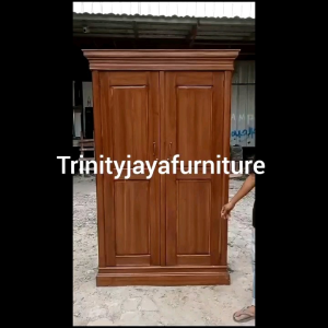 Lemari Pakaian 2 Pintu Swing Kayu Jati/trinityjayafurniture