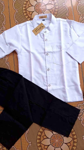 stelan baju muslim Koko hitam putih anak laki-laki paud TK Madrasah/jasco anak