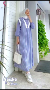 NAISHA DRESS MAT RIBBET KNIT//GAMIS MOTIF//DRESS KNIT