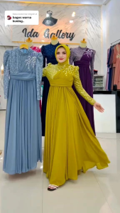 REALPICT COD GAMIS PESTA PREMIUM FREE FASMINA KODE 01 BAHAN CERUTY PREMIUM MIX BRUKAT KACA TERMURAH BEST SELLER TANGAN PERTAMA KONVEKSI / PRINTING / MOTIF PREMIUM GAMIS PESTA GAMISTERKINI