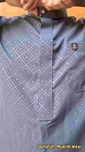 Jubah Gamis Pria Terbaru As Syamil || Jubah katun emboss premium lengan panjang || Jubah koko sultan emboss || Jubah hitam putih motif Muslim Dewasa Katun Kancing Kombinasi Arab