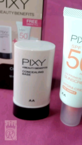 PIXY BEAUTY BENEFITS CONCEALING BASE + FREE SAMPLE PIXY UV PRIMER SUNSCREEN HYDRA CREAM