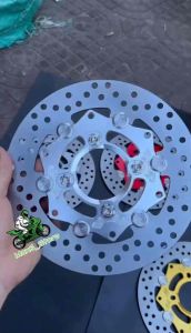 YAMAHA Y15ZR LC135 FI V8 SALAYA 220MM DISC PLATE Y15 LC V8 SRL 115 LAGENDA DISK PLATE DEPAN 304 STAINLESS STEEL 4 HOLE 4 LUBANG YSUKU EXCITER FRONT DISC