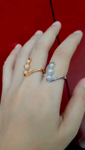 Cincin Xuping Dewasa model bola bola dilapisi emas 18k