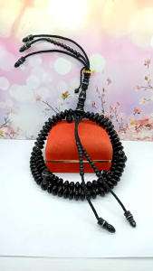 Tasbih Tijani Yuser Black Full Benang Rajut D80