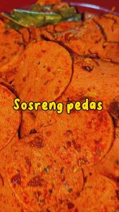 Sosreng (sosis goreng) pedas enak dan renyah