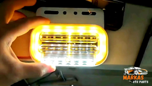 Lampu Led Bak Samping Truk Variasi 12volt / 24volt Model Oval Besar 31 Led Sein Running / Model Oval Kecil Sein Diam Light Waterside Waterproof