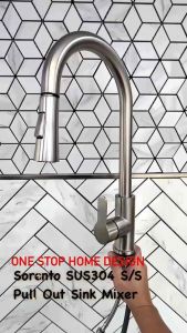 🌈SORENTO🌈 MATTE BLACK / SILVER PULL OUT KITCHEN SINK MIXER