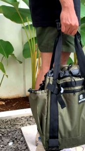 Tas Tote bag 2in1 Selempang Exciteds Tas Jinjing Hitam Motif Keren