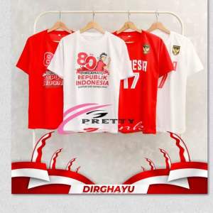 Atasan Kaos Merah Putih 17 Agustus & Ukuran MLXLXXL