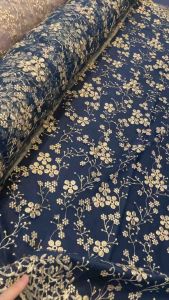 Bahan Kain Kebaya Brokat Tile Embroidery Skin Motif Bunga Kecil