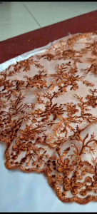 Murah! Tulle bordir lembut & bahan kebaya tulle motif akar