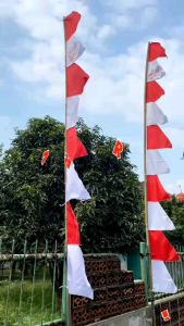 Bendera merah putih indonesia Umbul umbul zig zag 10 mata merah putih dan kombinasi warna tinggi 3.4 meter