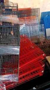 kandang kucing lipat ukuran 60x40x45 bonus tatakan kotoran sama tempat makan kucing