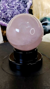 Natural Madagascar High Gred Rose Quartz Crystal Ball Ornament RQB05 #RoseQuartz #Naturalcrystal #homedecor #Lifestyle #Furniture #Crystalball