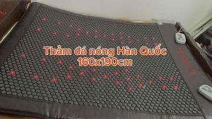 Thảm đá nóng Laser Hàn Quốc HAPPY LIFE 160x190cm cho giường 2 người nằm giúp giảm đau xương khớp toàn thân