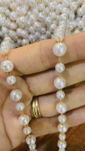 Dây xích bi hạt ngọc trai nhựa 8li làm vòng handmade phụ kiện thời trang bền đẹp đa ứng dụng
