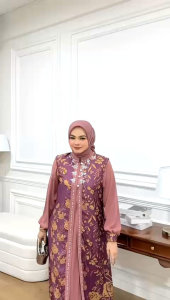 Gamis Muslim Wanita Premium Miona #2 by Mudra Collection – Biba Etnik Mix Marbella Busui Friendly Dress Panjang Syari Elegan (Mustard Deep Army Dusty Black)