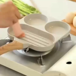 4 Hole Frying Pan Tamagoyaki Wajan Penggorengan Burger Omellete / Teflon Cetakan Telur Anti Lengket