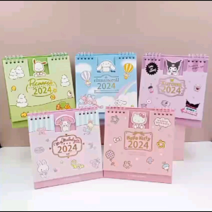 kalender 2024/kalender tahun baru/ kalender lucuunik hello kittycinamorolldoraemonmelodykuromi