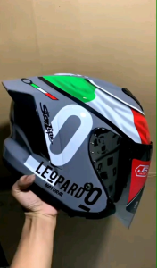 HELM JS ARMOR HITAM MOTIF LEOPARD