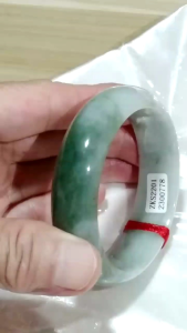 ❤️"D58.4mm" A Grade Burmese Jade Bangle ❤️Local Stock New Arrival ❤️100% brand new "A" grade Burmese bangle beautiful Lake green misty blue grey unique pattern natural jade appearances wear for safe journey protection from negative elements