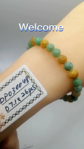 💘 "A" Grade 95%> perfection Dual Colors (yellow/green) Burmese Icy Beads Jade Bracelet  💘Local Stock New Arrival  💘100％ Brand new "A" grade Burmese jade bracelet lovely dual colours "Huang Fei 黄翡＋Lu Fei 绿翡" unique combination lucky and prosperity icy