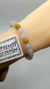 💘"A" Grade Tri-Colours (yellow-light bluish green) Unique Burmese Icy Beads Jade Bracelet (Bead Size 7.5mm x 25)  💘Local Stock New Arrival  💘100％ Brand new "A" grade Burmese jade bracelet lovely tri-colours beads unique combination lucky colors