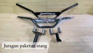 Stang Trail Paketan Stang Trail Monster Plat Hitam+Adaftor Stang