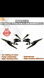 HONDA BEAT V3 HAYABUSA STRIPING NEW PILIHAN WARMA DECALS (WATERPROOF LAMINATED FADE PROOF)