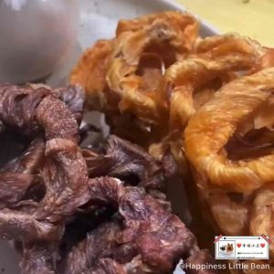 Handmade 牛喉管甜甜圈 磨牙除口臭Donut Cow Throat Molar Jerky duck chicken Jerky Air Dried Pet Treats Dehydrated Pet Snack手工肉片宠物零食