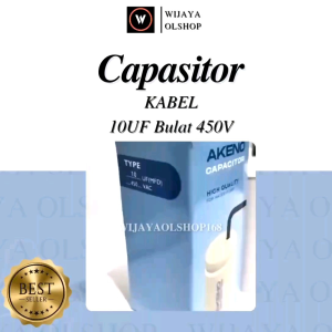 Kapasitor 10uf 450VAC Bulat Kabel/AKENO